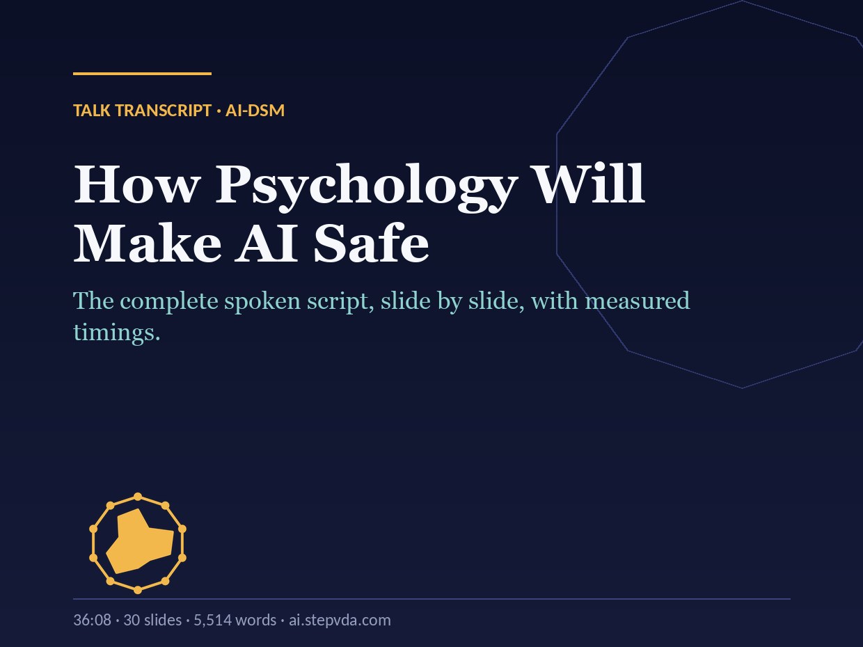 Cover of How Psychology Will Make AI Safe — narration transcript